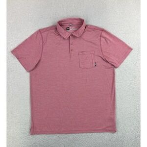 SAXX DROPTEMP Polo Shirt Mens Large Pink Cooling Stretch Jersey Knit Performance